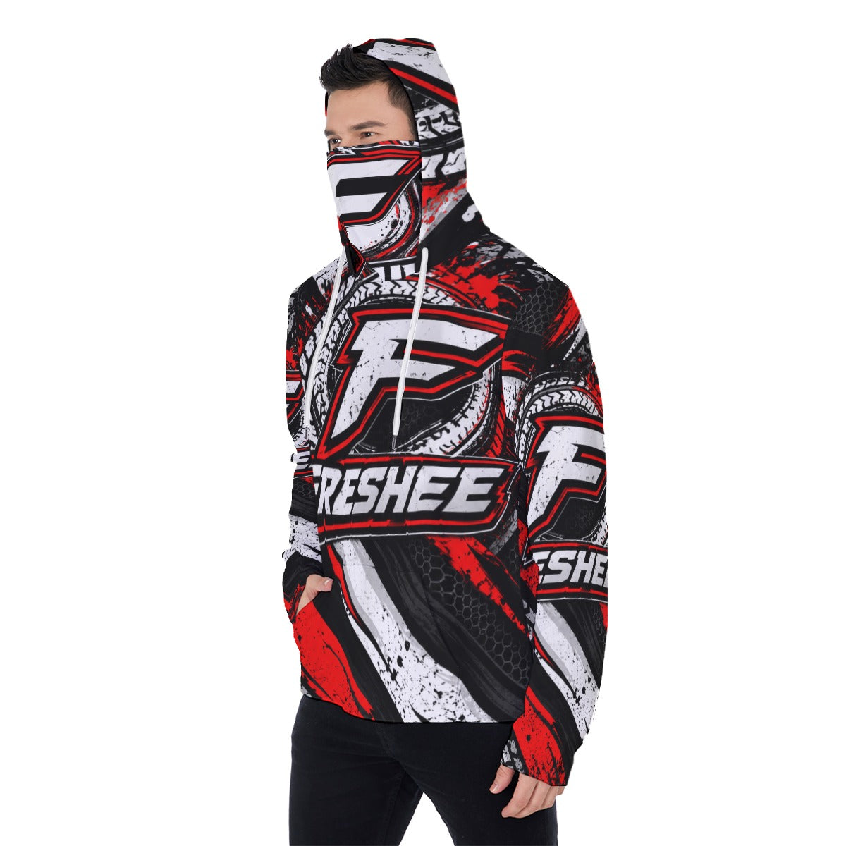 All-Over Print Men's Pullover Hoodie With Mask